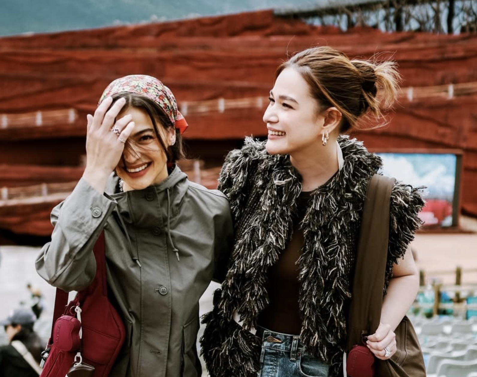 Bea Alonzo and Anne Curtis in Lijiang, China, for the BLK x BASH Expedition Collection campaign.