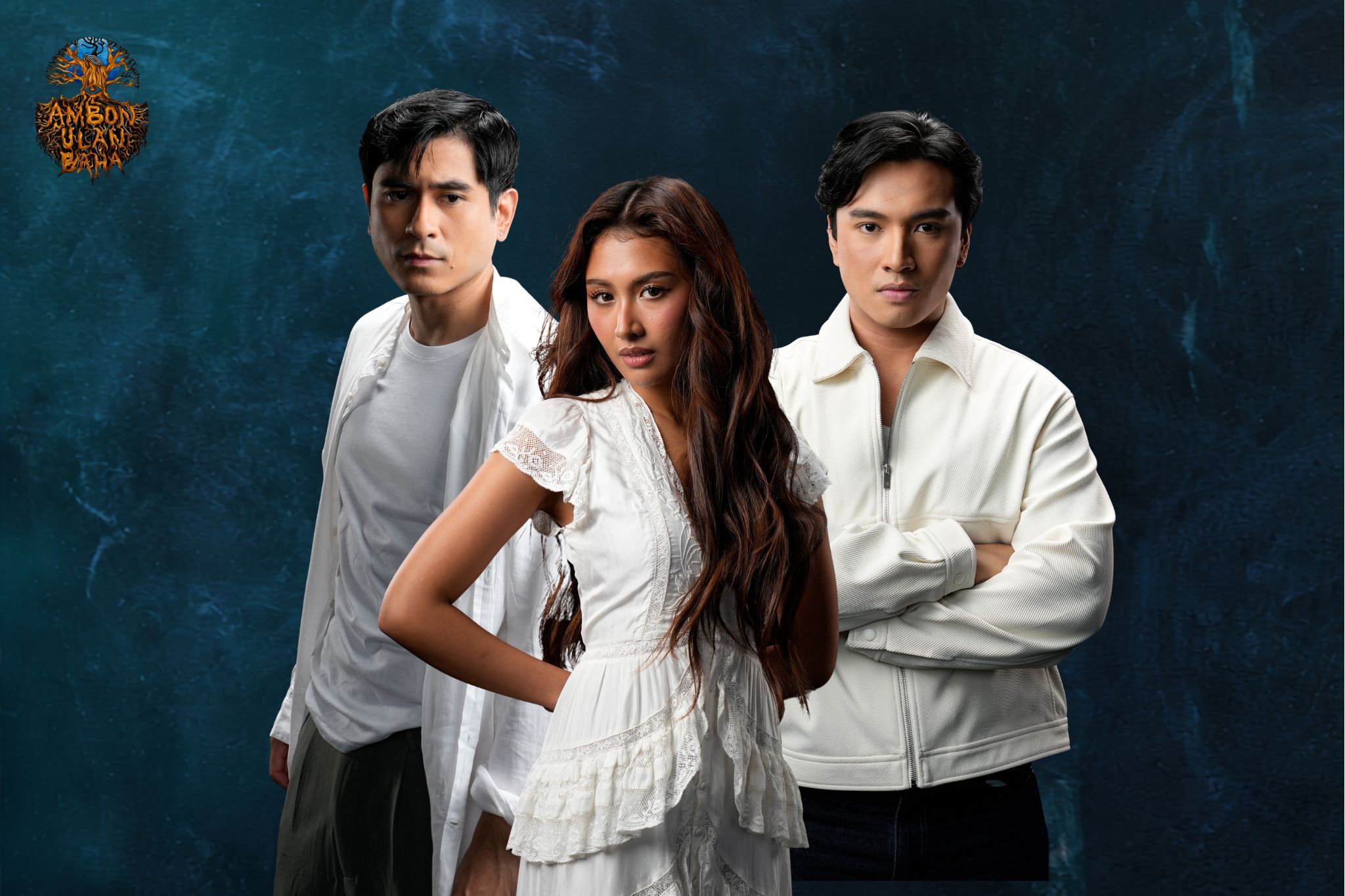 CJ Navato, Thea Astley, and Rendell Sanchez in costume for Ambon, Ulan, Baha